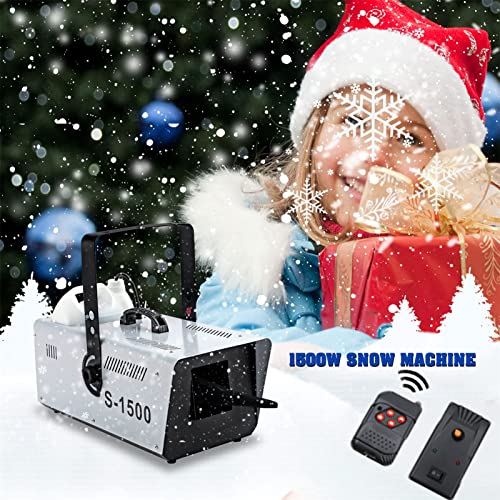 Máquina de nieve de 1500 W, con control remoto por cable y sin cables, para interiores y exteriores (1 unidad) miniatura 2