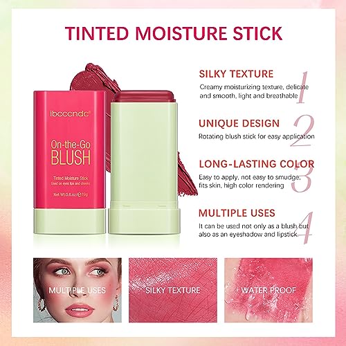 MKNZOME Fard in Stick per Guancia, 2pcs Blush