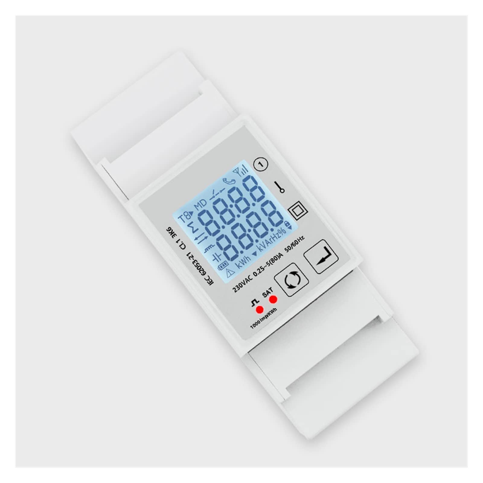 Medidor De Consumo Electrico, Interruptor de consumo de energía inteligente Tuya, medidor de monitoreo de energía, 230V, 80A, Control remoto de carril Din, LCD, salida de un pulso , Fácil de instalar