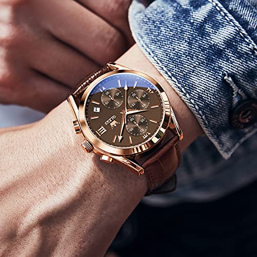 Image of OLEVS Mens Watches Stylish Chronograph Waterproof Luminous Silicon Strap Multifunction Watches for Men Business Men Wrist Watch
