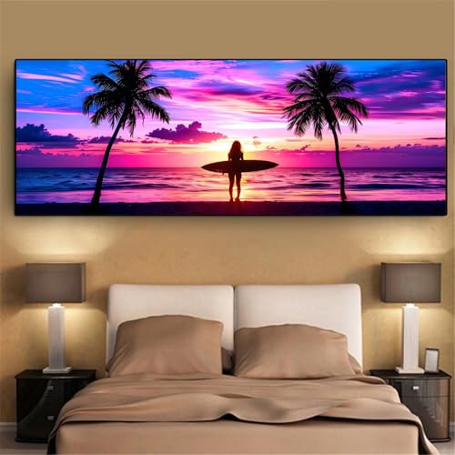 Broderie Diamant Kit Complet Plage 40x120cm Grand Format Mefooge