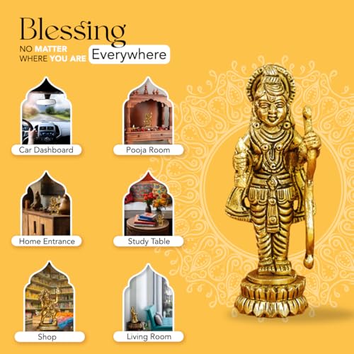 Image of Ekhasa 100% Pure Brass Ram Lalla Idol | Ayodhya Ram Lala Murti | Shri Ramlala Statue | Shree Ram Bhagwan Murti for Car Dashboard, Home, Pooja Temple, Gift | Lord Rama Idol | Sri Ramlalla (4 inch)