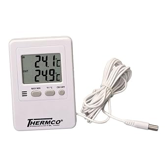 Thermco ACC800DIG MIN/MAX Digital Thermometer for General Use, 0 to 50C Indoor Range, 0.1C Resolution