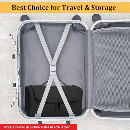 Image of MAYCREATE 2PCS Travel Storage Bag for Dyson Air wrap Holder Hair Styler Organizer,Black(Bag Only)