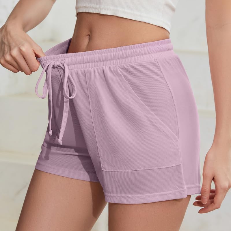 LYCY Pajama Shorts for Women, Soft Sleep Shorts for Women Lightweight knit Summer Pj Bottoms(Pack of 2&3) - Image 5