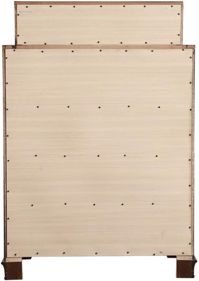 BOWERY HILL Transitional 7 Drawer Chest, 52" H x 36" W x 17" D, Engineered Wood and Solid Wood with Oak Veneer Finish, Dovetailed Drawers, Jewelry Storage, Hardwood Frame, Bedroom Furniture