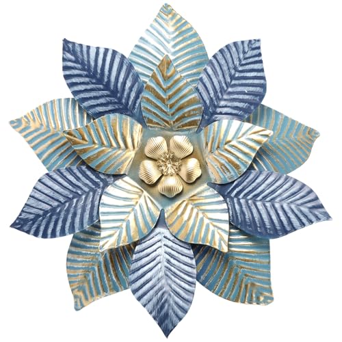 Alipis Escultura de Pared de Flores de Hierro Colgante Decorativo Metálico Nórdico para Interior y Jardín Arte Mural Floral para Sala Dormitorio y Oficina