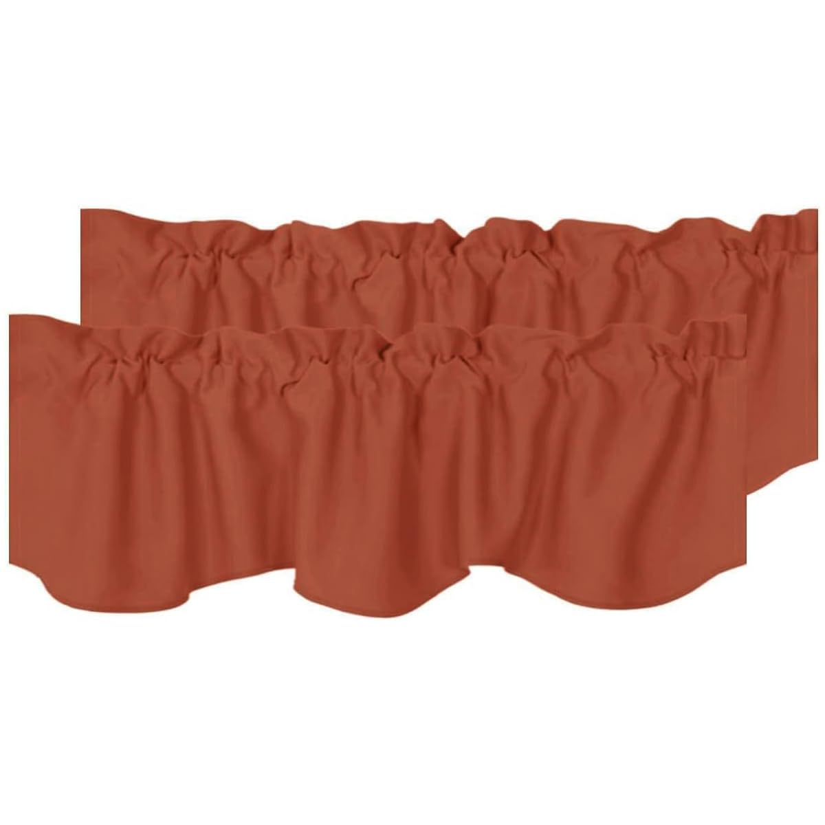 H.VERSAILTEX 2 Panels Blackout Curtain Valances for Kitchen Windows/Living Room/Bathroom Privacy Protection Rod Pocket Decoration Scalloped Window