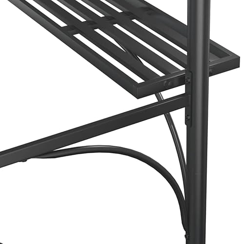 Miniatura 6 de carpas para patio, kiosco emergente, tienda de campaña, kiosco para barbacoa con estantes laterales, antracita 86.6 x 45.3 x 90.6 pulgadas, acero