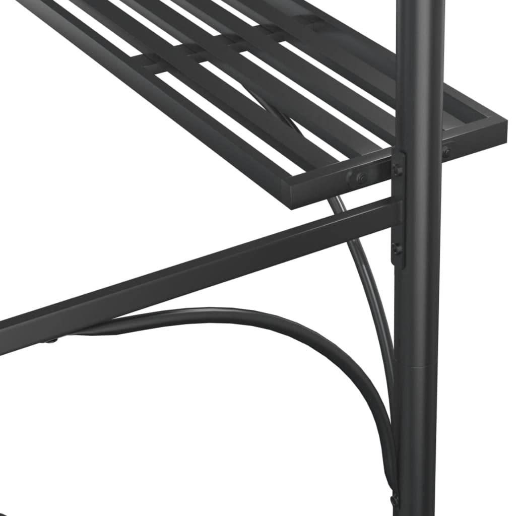 vidaXL Gazebo BBQ et étagères latérales Anthracite 220x115x230cm Acier, abri pour Barbecue, auvent pour Barbecue, pergola pour Barbecue