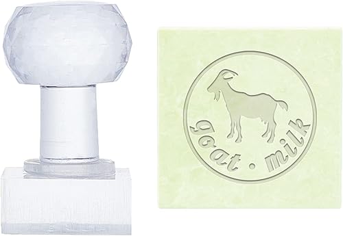 PH PandaHall Sello acrílico de leche de cabra sello de palabra jabón grabado en relieve cuadrado jabón capítulo sellos de impresión para jabones