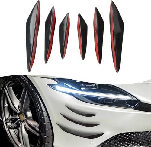 20系 前期/中期/後期 レクサス IS250/IS350 6 個セット 車用バンパースポイラーカナードキット 自着け式フロントリップスプリッター 傷防止ディフューザー 装飾・改装両対応 汎用車種適合