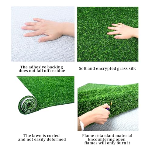 Tappeto in Erba Artificiale di Alta qualità con Altezza del Pelo di 2 cm - Erba Sintetica per Animali Domestici, Giardino, Patio e Balcone - Tappeto Verde per Esterni 80 x 200 cm per paesagg