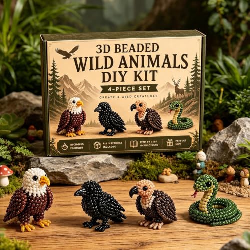 Kit DIY de cuentas de animales, set de arte y abalorios fácil para adultos 3