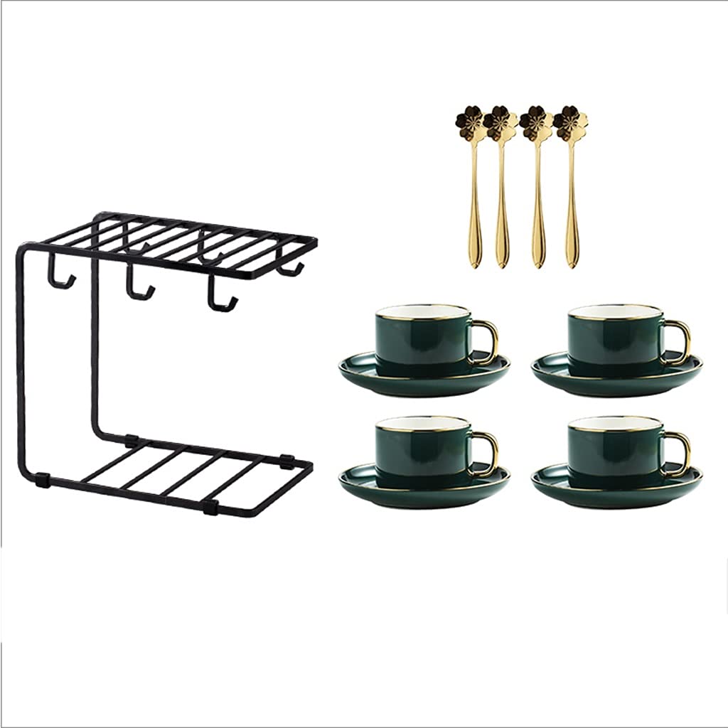 Juego de Tazas de té Juego de Tazas de té con platillos Juego de Tazas con portavasos y cucharilla Juego de Tazas de té de la Tarde de cerámica británica