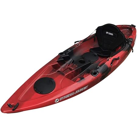 Amazon 運送会社営業所止め限定 福山通運 西濃運輸支店での引き取り限定 1人乗りフィッシングカヤック ストリームジャーニーカヤック Barracuda バラクーダ アルミパドル デラックスシングルシート付属 長さ2950ｍｍ 幅780mm 高さ380mm カラー レッド ブラック