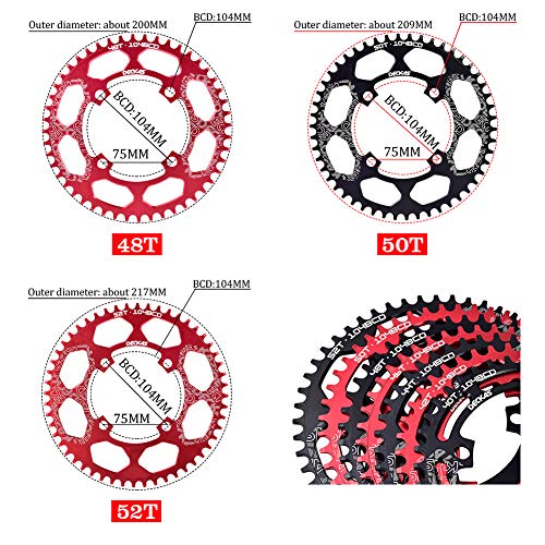 image for DECKAS 104BCD 40T 42T 44T 46T 48T 50T 52T Narrow Wide Chainring Single