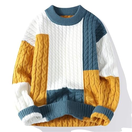 Men's Spring & Winter Fashion Patchwork Sweater - Loose Streetwear Casual Warm Knitting Pullover2