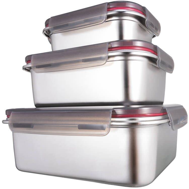 GENICOOK 3 Pack Stainless Steel Food Storage Containers