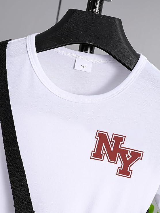 Image of PureChapter Boys Summer Outfits Boys Short Sets Short Sleeve T Shirt Shorts Bag Kids Clothes Clothing Sets Teen 5-14
