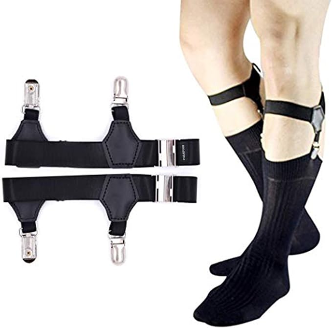 Mens Sock Garters Belt Adjustable 2pack Sturdy Clip Suspenders at