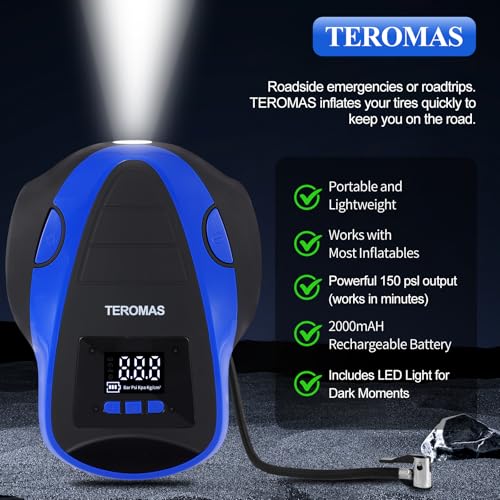 Teromas Tire Inflator Portable Air Compressor thumb #5