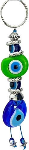 Miniatura 7 de Evil Eye Keychains Soft Colors Bag Charm Glass Eye Amulet (Purple)