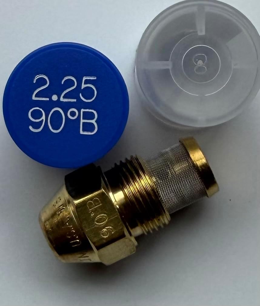 Six Pack - Oil Burner Nozzle, 2.25 90 B, Solid Spray Blue Cap 2.25 90 B Oil Nozzle 2.25 Gallons per minute with a 90 degree Solid Spray