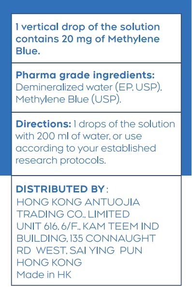 Miniatura 7 de Gotas líquidas ultra puras de color azul de metileno al 2 %  Fórmula de grado farmacéutico de grado USP  Sin alcohol y sin formaldehído  Botella de