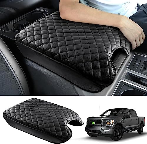 Image of Autorder Center Console Cover for 2015-2020 Ford F150 /2017-2022 F250 F350 F450 /2018-2024 Expedition Accessories Armrest Cover Anti-Scratch Middle Console Pad Armrest Protector(Bucket Seat ONLY)
