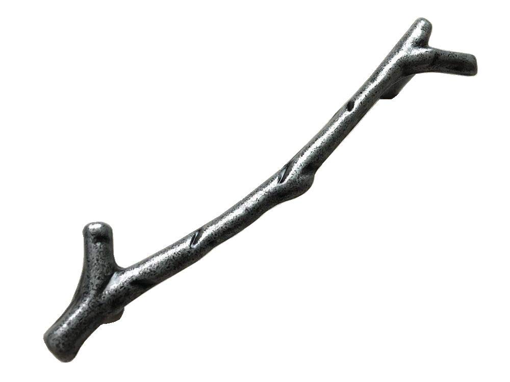 Poignées de meuble en forme de branche noir antique entraxe 96-128mm