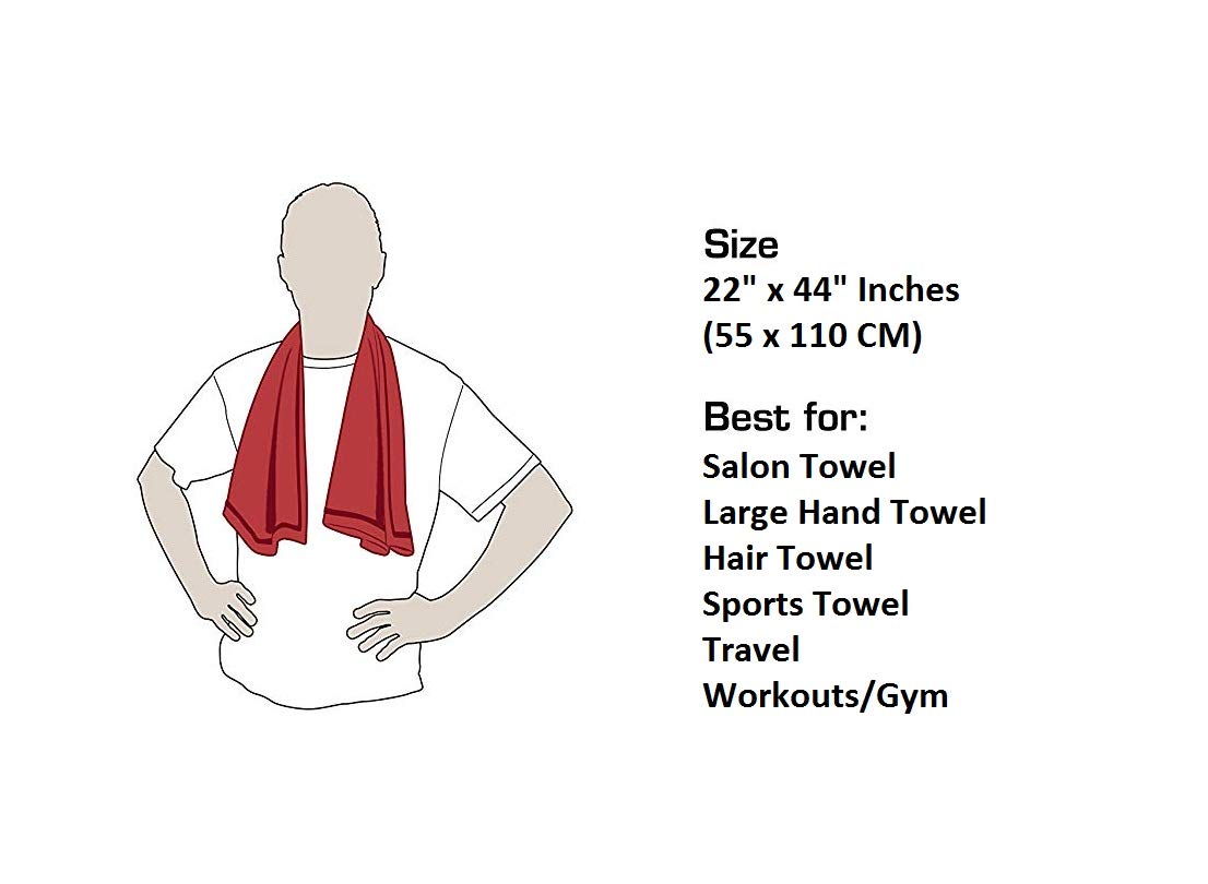 DIVINE OVERSEAS Saloon Towel/Large Hand Towel/Large Gym Towel GSM 400, Material 100% Cotton - Pack of 1 Piece, 22" x 44" (55 CM X 110 CM), White Color 3