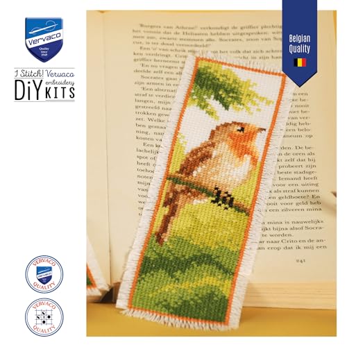 Image of Vervaco Robin Bookmark Cross Stitch Kit