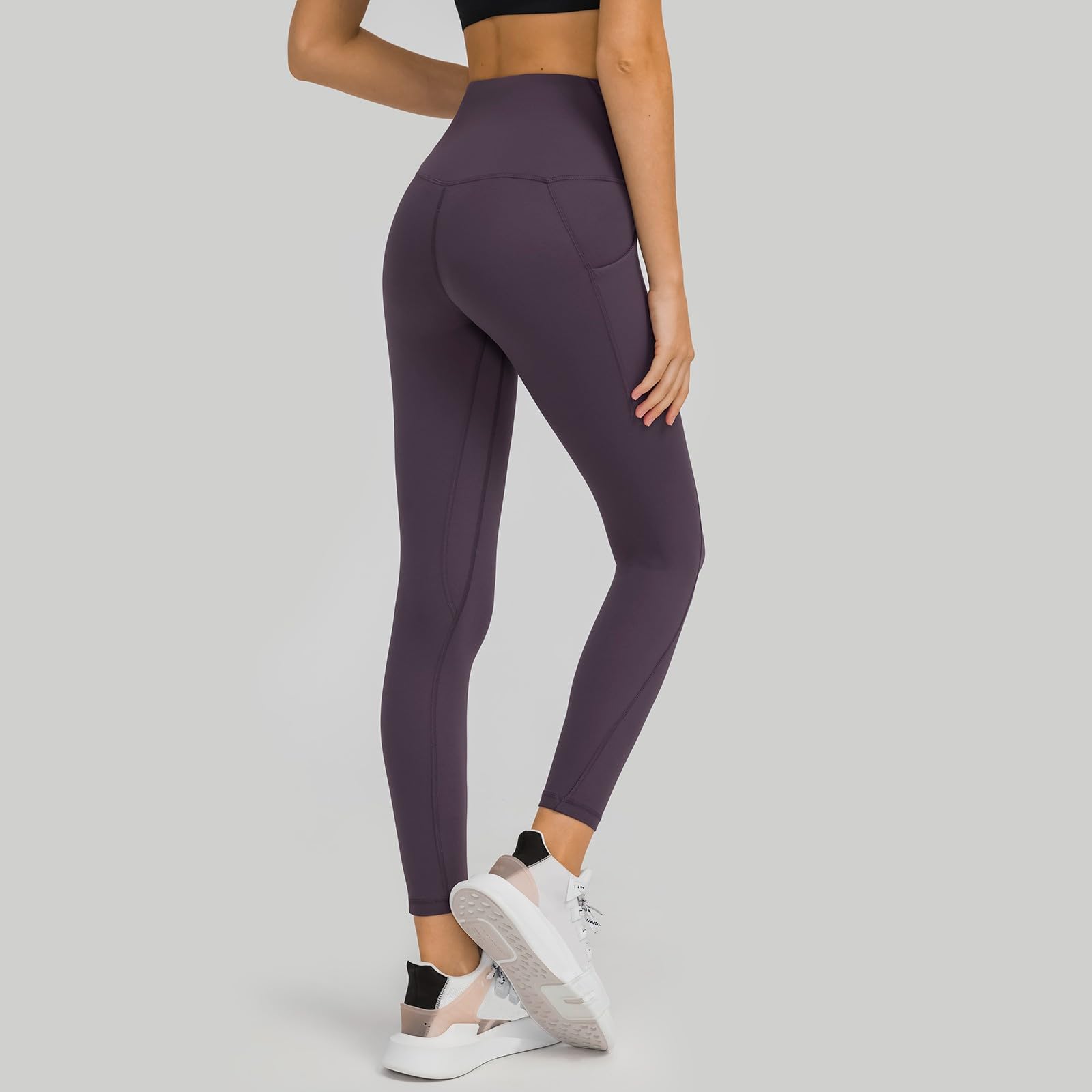 Generico Leggins Sportivi Donna Completo Pilates Leggings Lunghi Pantaloni 3/4 Scrunch Palestra Yoga Vita Alta Senza Cuciture Cotone Pantalone
