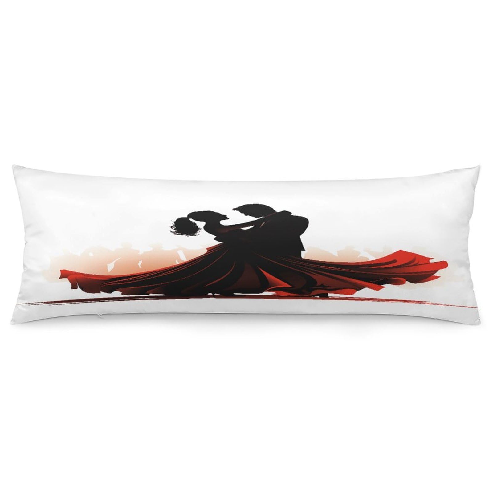 Ballroom Dance Body Pillowcase Soft Breathable Full Long Pillow Cover 20x54 Inches Polyester Pillow Case with Hidden Zipper Closure for Bedroom Home Decorations