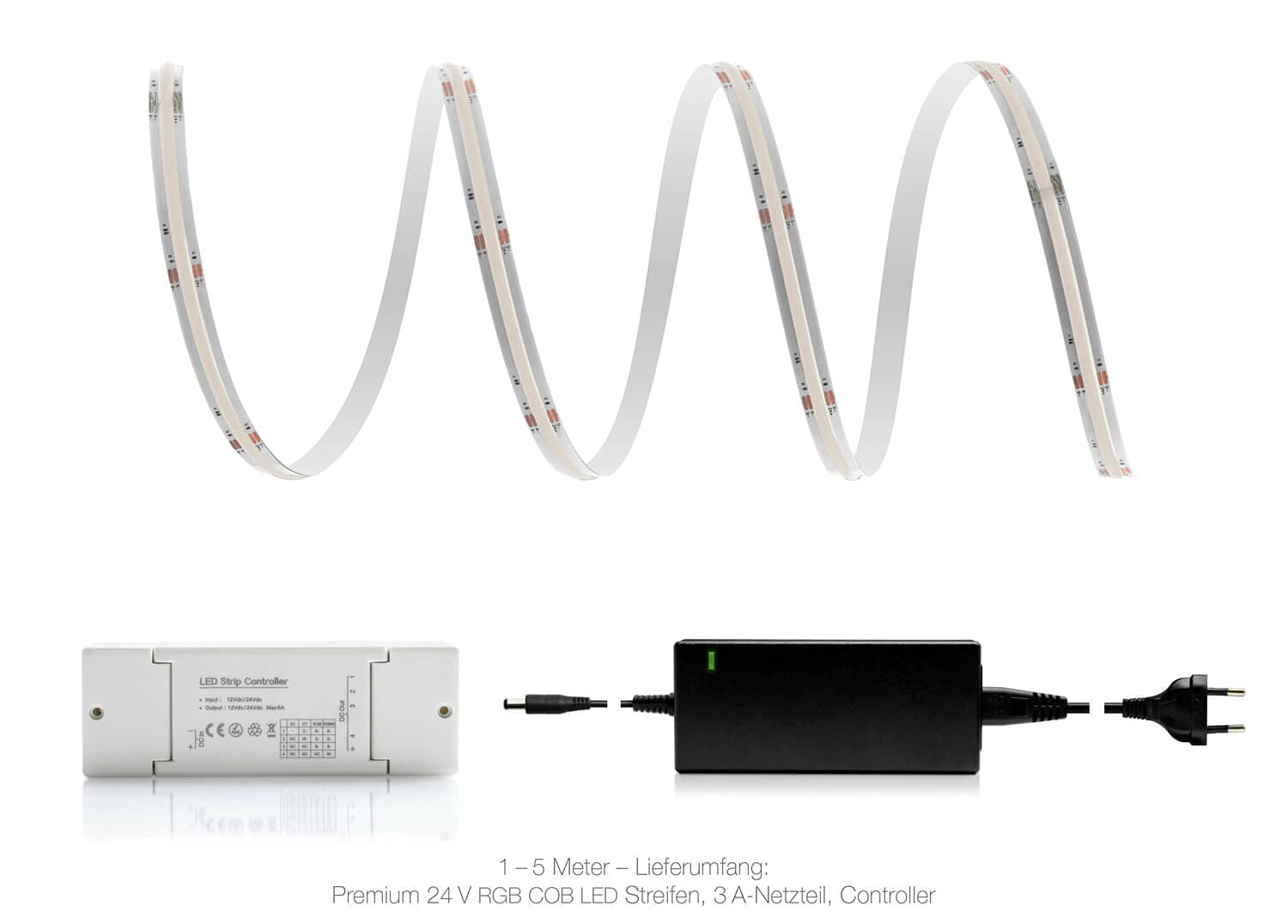 LED Universum Tira LED COB Smart Home Set RGB con controlador Zigbee & fuente de alimentación, filamento premium, 24 V, IP20, multicolor (5 metros)