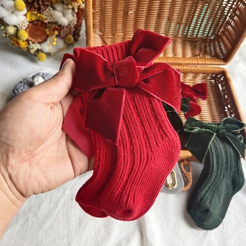 kiobrvhe Christmas Socks Thicken Thermal Winter Warm Holiday Cotton Red Socks 6-Pairs Pack Toddler Children Gifts2