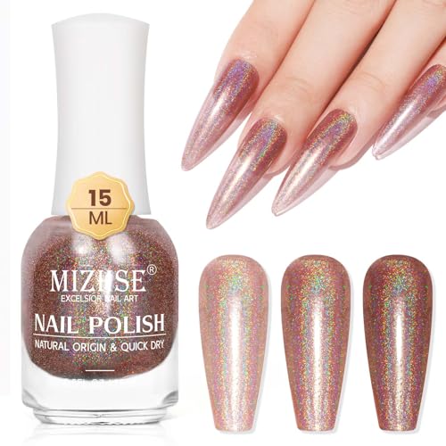 MG Nagellack „Feiner Glitzer“ – Inkl. Base & Top Coat, Für LED/Lampen, Langlebig & Splitterfest