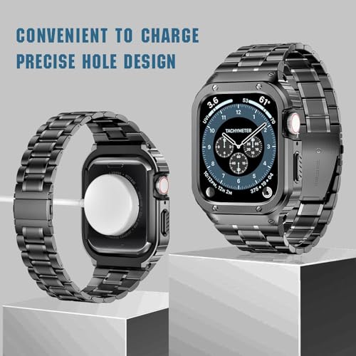 Image of MioHHR Stainless Steel Band with Case for Apple Watch Bands 41mm /40mm /38mm