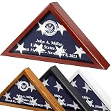Personalized Flag Display Case for 5' x 9.5' Flag – All Military Branches Available, Veteran Memorial Display Case with Glass Front