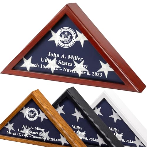 U.S. Army Burial Flag Display Case with Custom Engraving