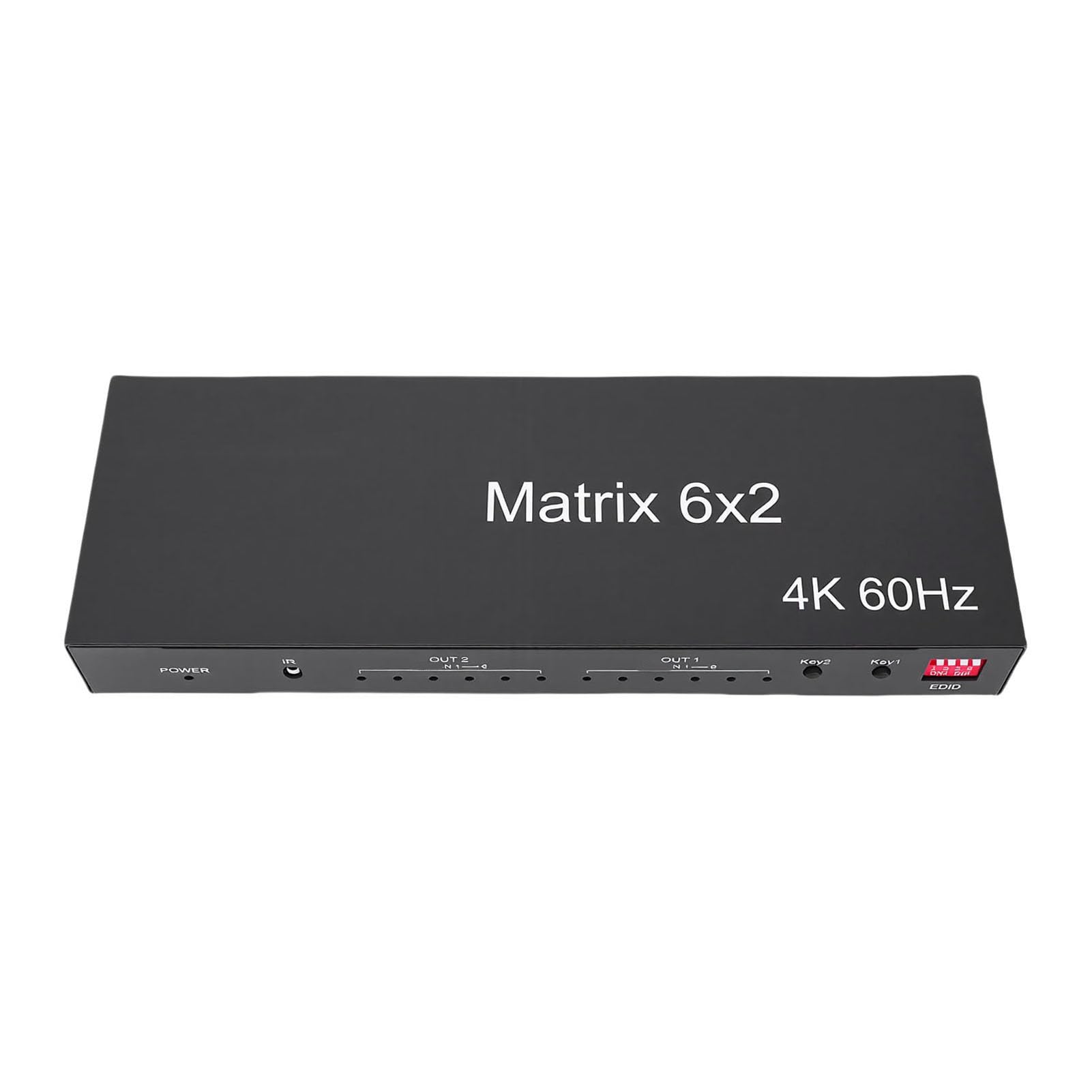 Bewinner Interfejsu Multimedialnego 4K 60 Hz 6x2 HD, Płynny Rozdzielacz Wideo z Optycznym Wyjściem SPDIF 3,5 Mm, Pilot do Projektorów z Dwoma Wyświetlaczami (wtyczka UE)