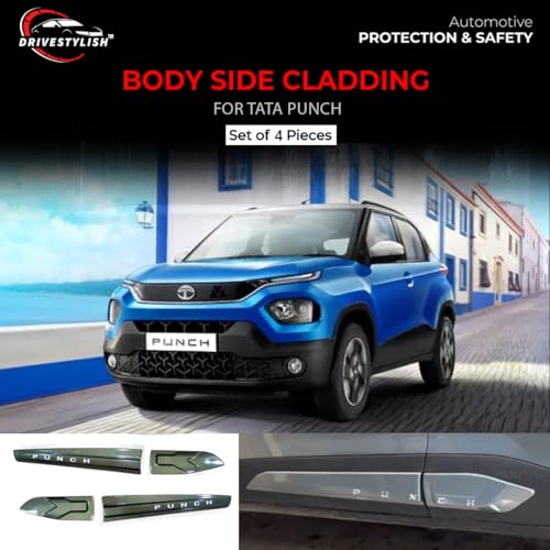Image of Car Door Body Side Beading /Molding /Cladding for Tata Punch Set of 04