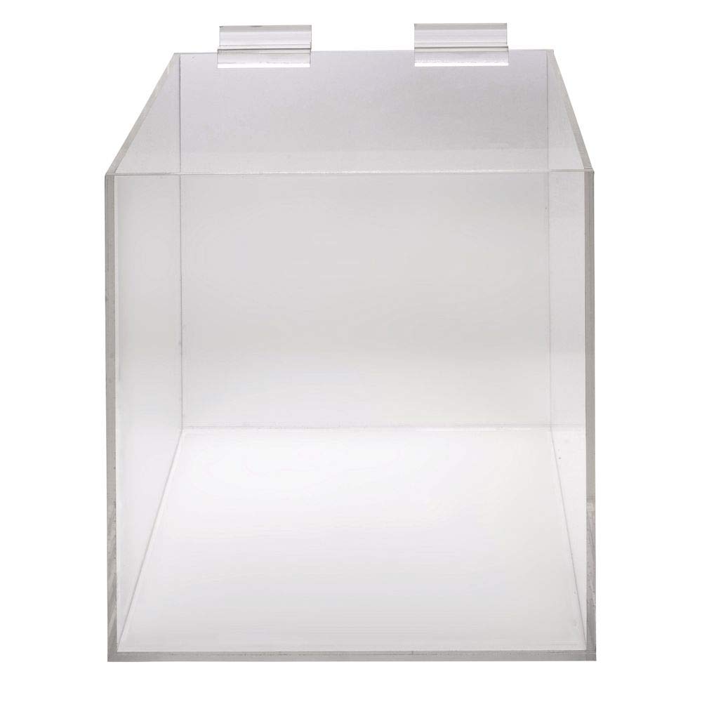 10” Square Clear Acrylic Slatwall Bin
