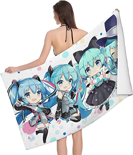 ビーチタオル 大判 初音ミク 大型 バスタオル 130cm X 80cm 吸水速乾 旅行用 お風呂 海水浴 家庭用 お湯 温泉