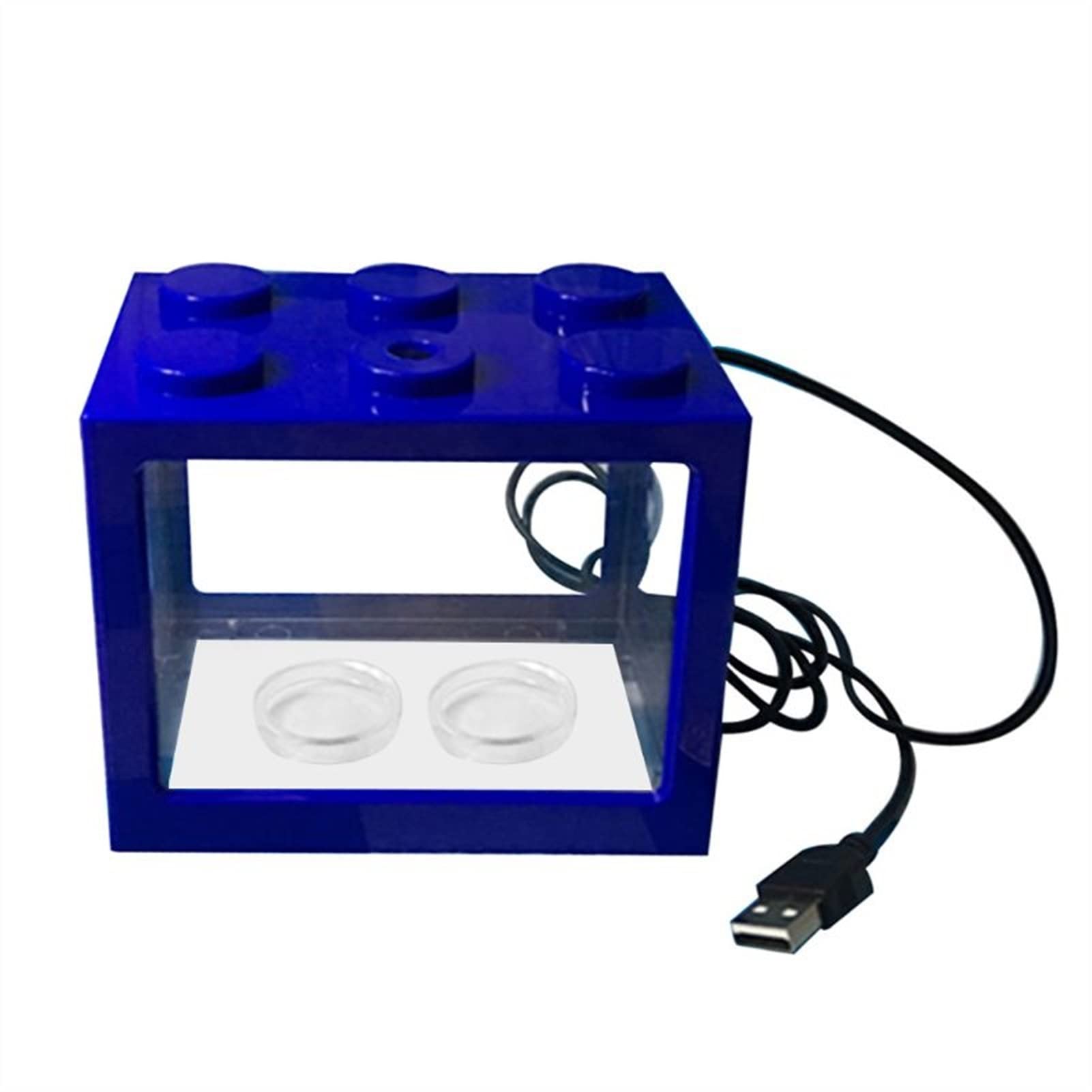 Acquario Acrilico USB Mini serbatoio di pesce allevatore di acquario con GUIDATO Accessori for la decorazione desktop Desktop Home Desktop leggero Acquario per pesci rossi (Color : Blauw)