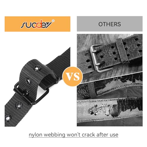 SUOSDEY Grommet Nylon Belt for Men Web Belt for Jeans Nylon Men Belt with Metal Buckle4