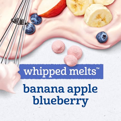 Image of Gerber Stage 3 Banana Apple Blueberry Whipped Melts, 1 Oz, 7 Pack | Stage 3 baby snack; banana apple blueberry whipped melts; baby led feeding; 7 x 1 oz pouches