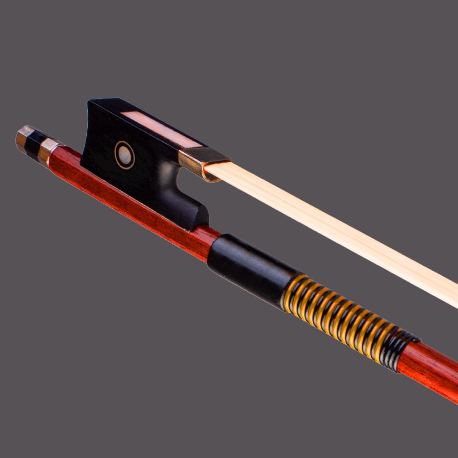 AMZZ 4/4 Full Size Violin Bow – Octagonal Brazilwood Stick, Mongolian White Horsehair, Handmade, Lightweight & Balanced for Intermediate & Advanced Players