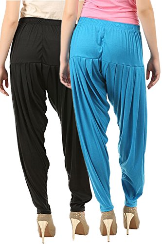Image of Buy That Trendz Womens Patiala Pants Combo Pack of 2 Viscose Dhoti Patiyala Salwar Harem Bottoms Pants